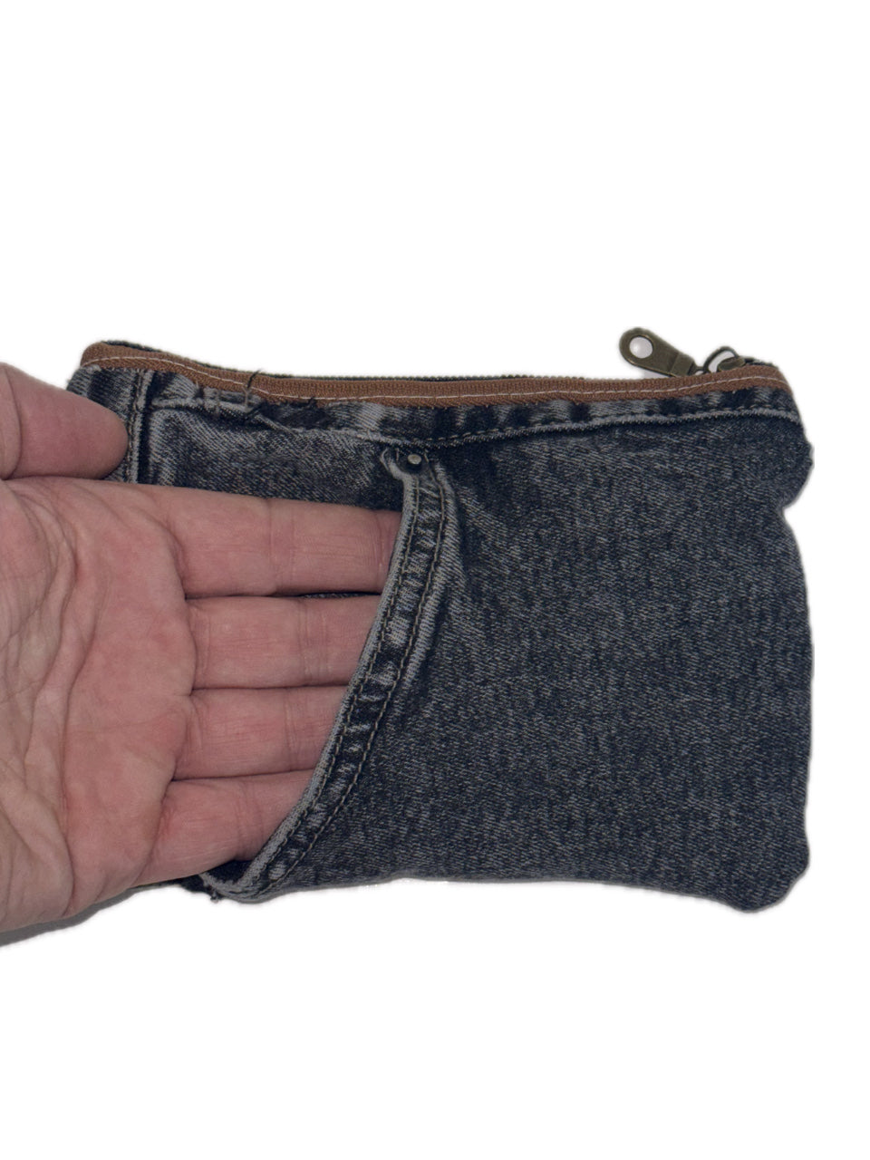 VANILLA LEATHER DENIM POCKET WALLET BROWN TRIM (1/1)