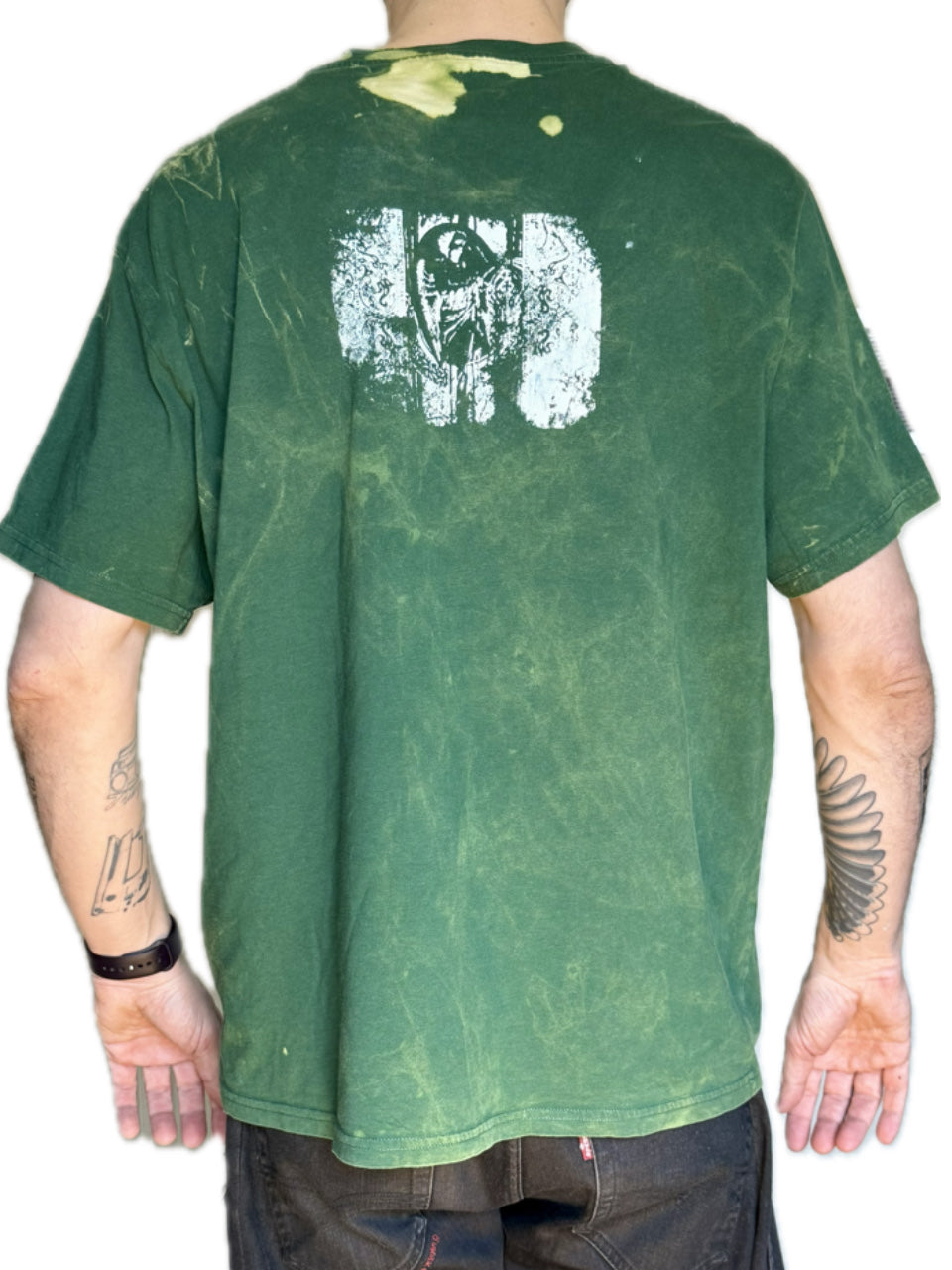 LA PREMIÈRE IDÉE GREEN ACID WASH MID-EVIL MONOGRAM T-SHIRT