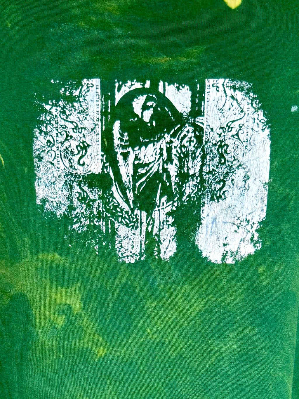 LA PREMIÈRE IDÉE GREEN ACID WASH MID-EVIL MONOGRAM T-SHIRT