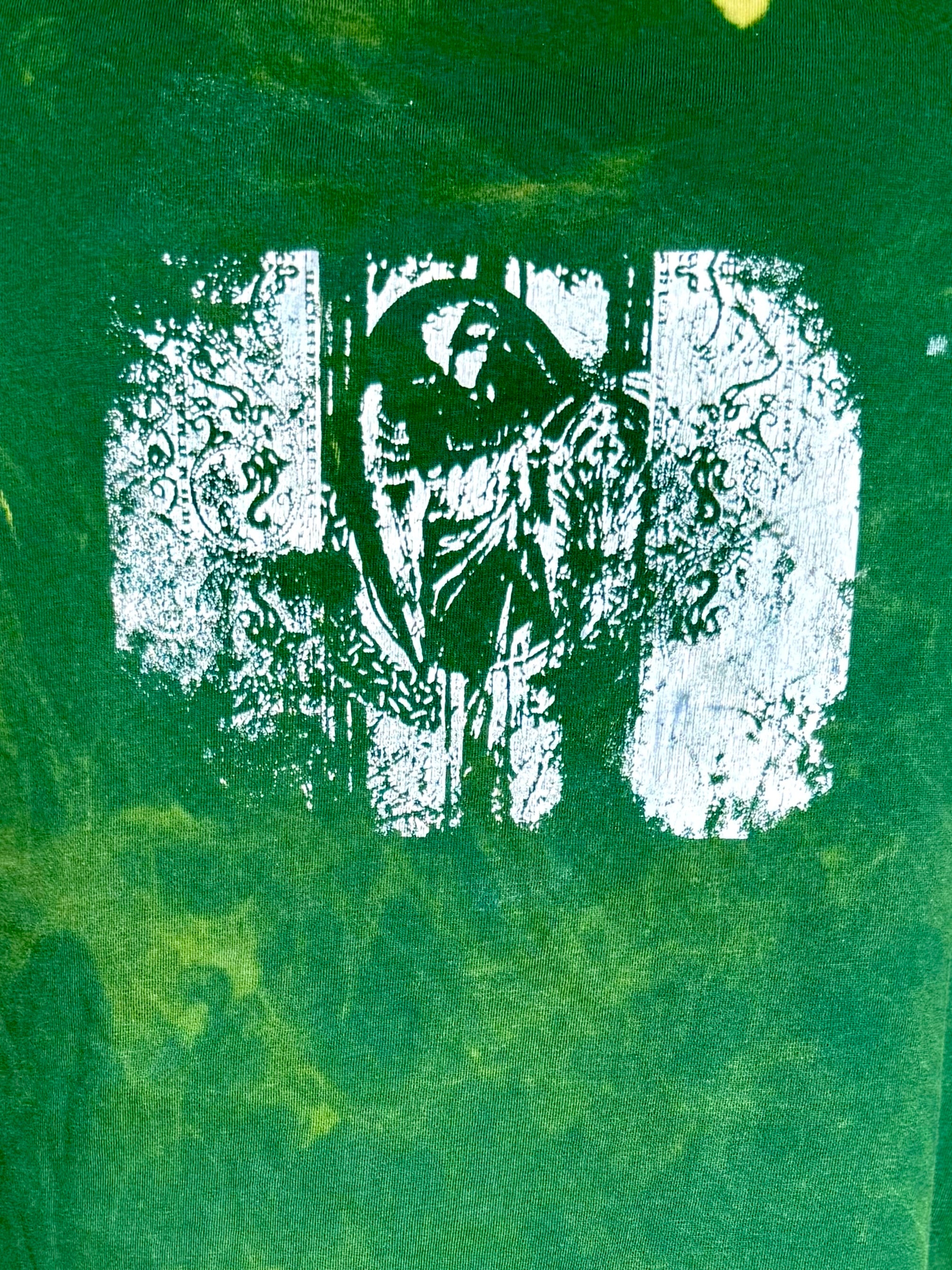 LA PREMIÈRE IDÉE GREEN ACID WASH MID-EVIL MONOGRAM T-SHIRT