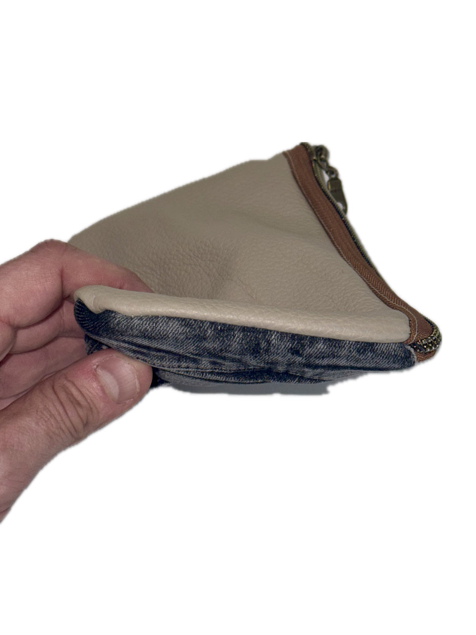 VANILLA LEATHER DENIM POCKET WALLET BROWN TRIM (1/1)