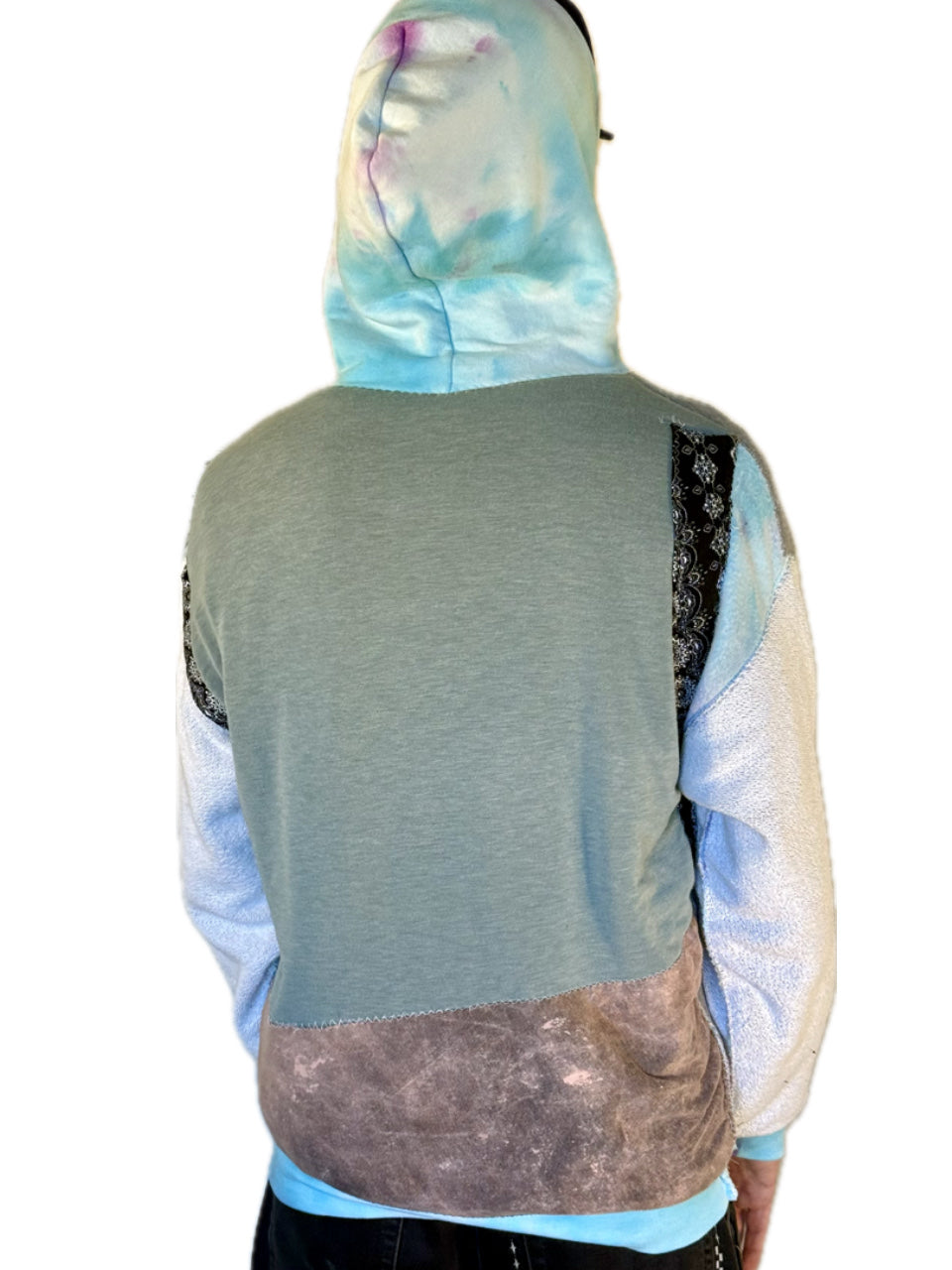 ICE DRIP BLUE TIE DYE REVERSIBLE HOODIE LARGE (1/1)