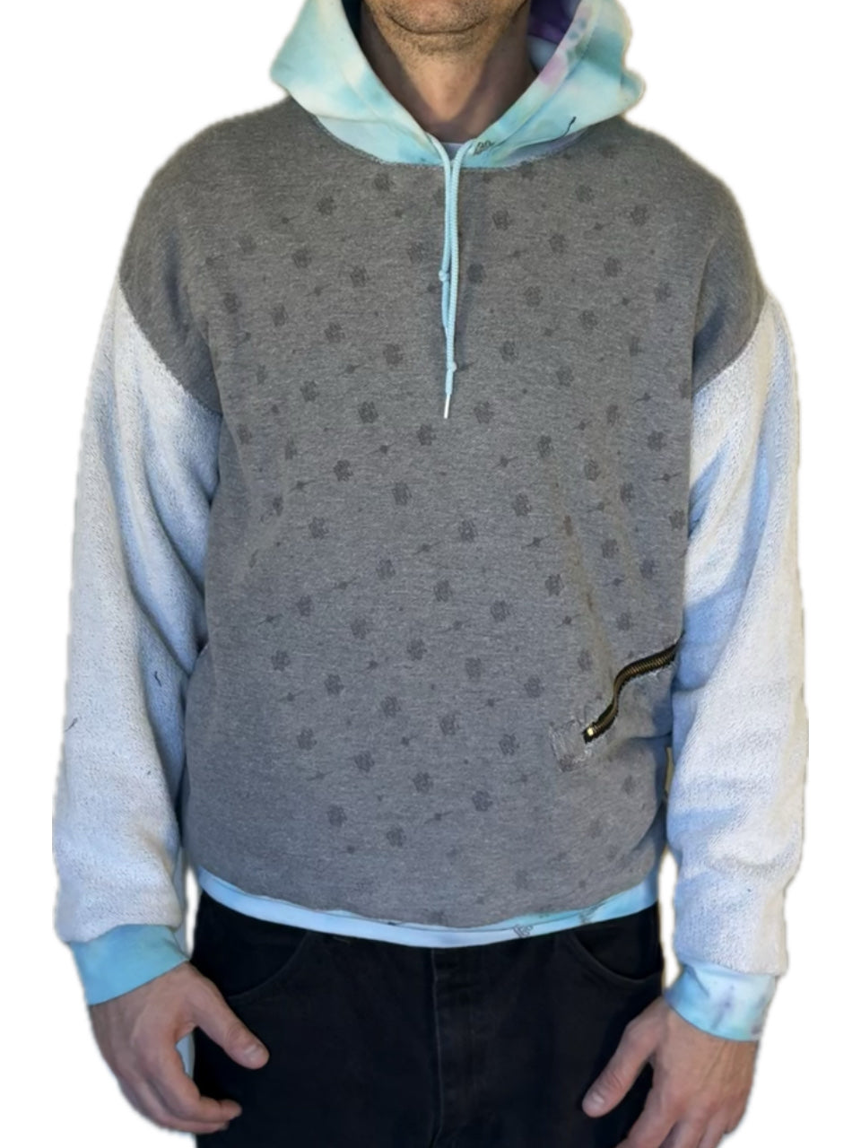 ICE DRIP BLUE TIE DYE REVERSIBLE HOODIE LARGE (1/1)
