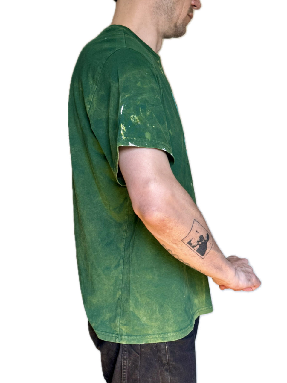 LA PREMIÈRE IDÉE GREEN ACID WASH MID-EVIL MONOGRAM T-SHIRT