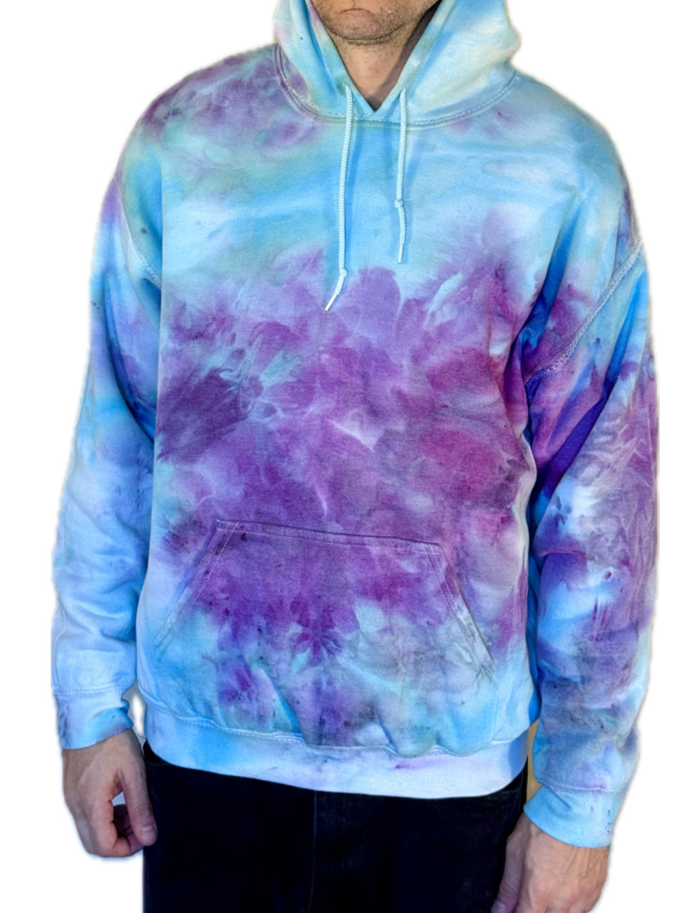 ICE DRIP BLUE TIE DYE REVERSIBLE HOODIE LARGE (1/1)