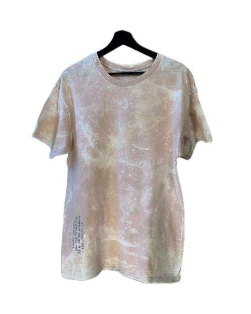 ACID WASH BEIGE PINK DISTRESSED SPLATTER T-SHIRT (1/1)