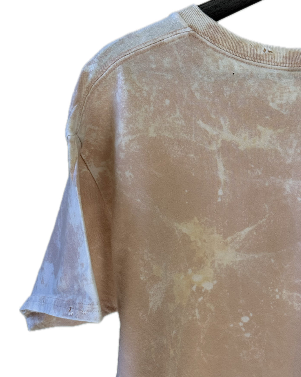 ACID WASH BEIGE PINK DISTRESSED SPLATTER T-SHIRT (1/1)