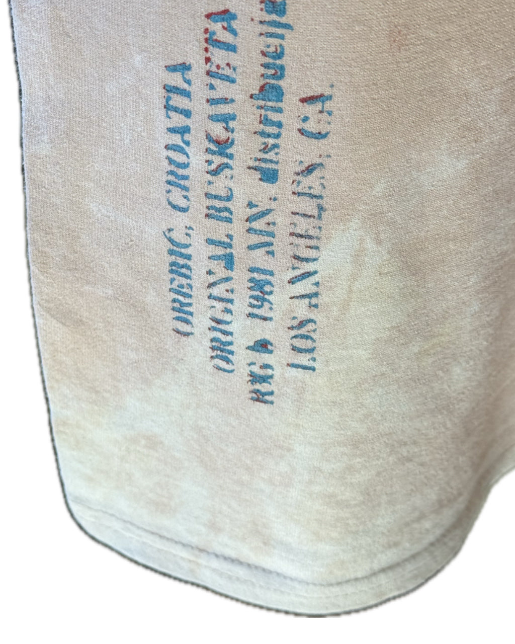 ACID WASH BEIGE PINK DISTRESSED SPLATTER T-SHIRT (1/1)