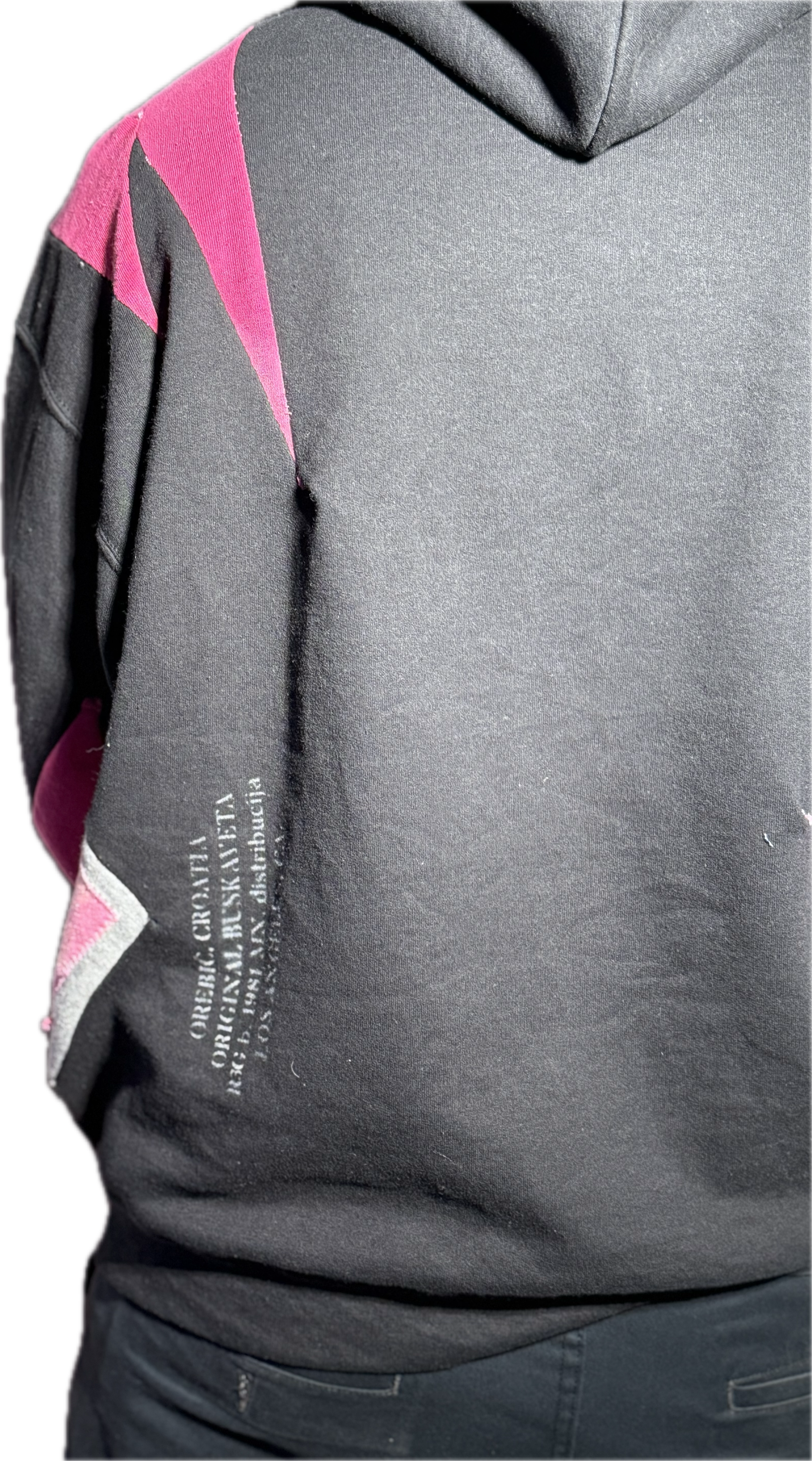 BLACK PINK QUILTED PATCHED ACID WASH HOODIE (1/1)