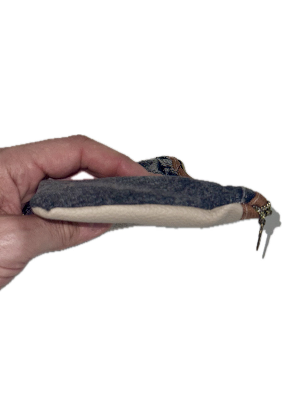 VANILLA LEATHER DENIM POCKET WALLET BROWN TRIM (1/1)