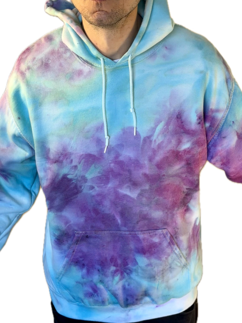 ICE DRIP BLUE TIE DYE REVERSIBLE HOODIE LARGE (1/1)