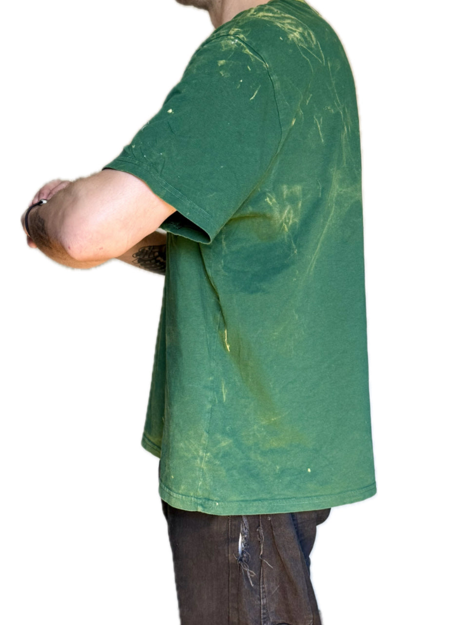 LA PREMIÈRE IDÉE GREEN ACID WASH MID-EVIL MONOGRAM T-SHIRT