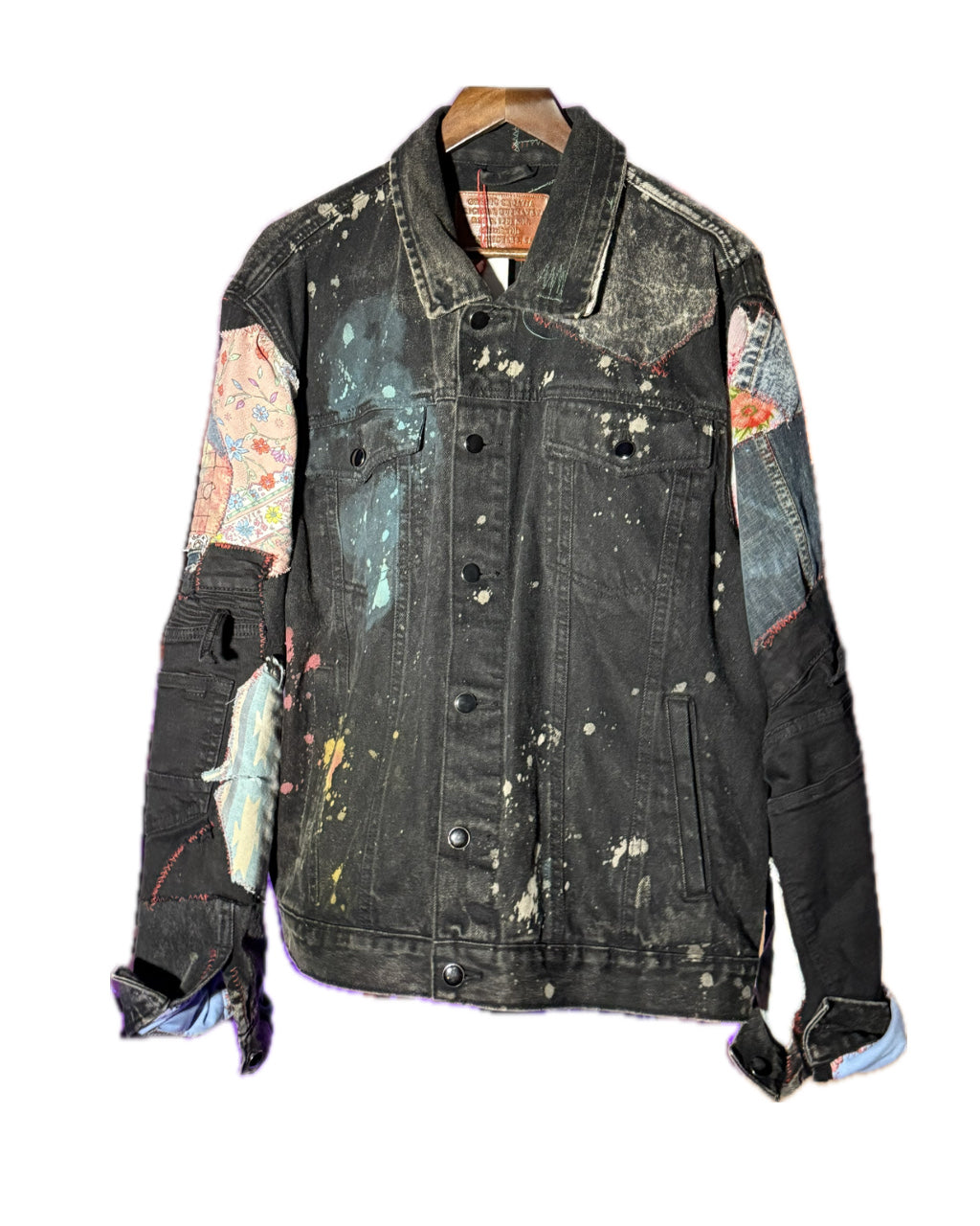 BLACK DOUBLE DENIM PATCH JACKET (1/1)