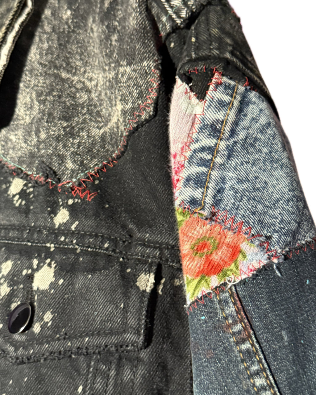 BLACK DOUBLE DENIM PATCH JACKET (1/1)