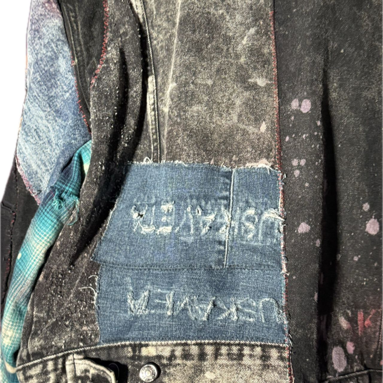 BLACK DOUBLE DENIM PATCH JACKET (1/1)