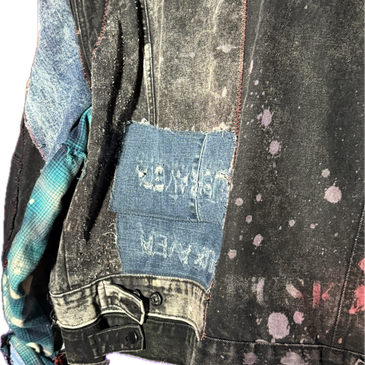 BLACK DOUBLE DENIM PATCH JACKET (1/1)