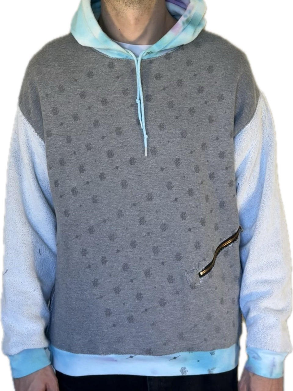 ICE DRIP BLUE TIE DYE REVERSIBLE HOODIE LARGE (1/1)