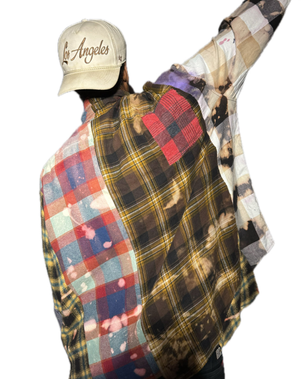 FRANKENSTEIN PLAID QUILTED PATCHWORK ACID WASH COLLARED SHIRT (1/1)
