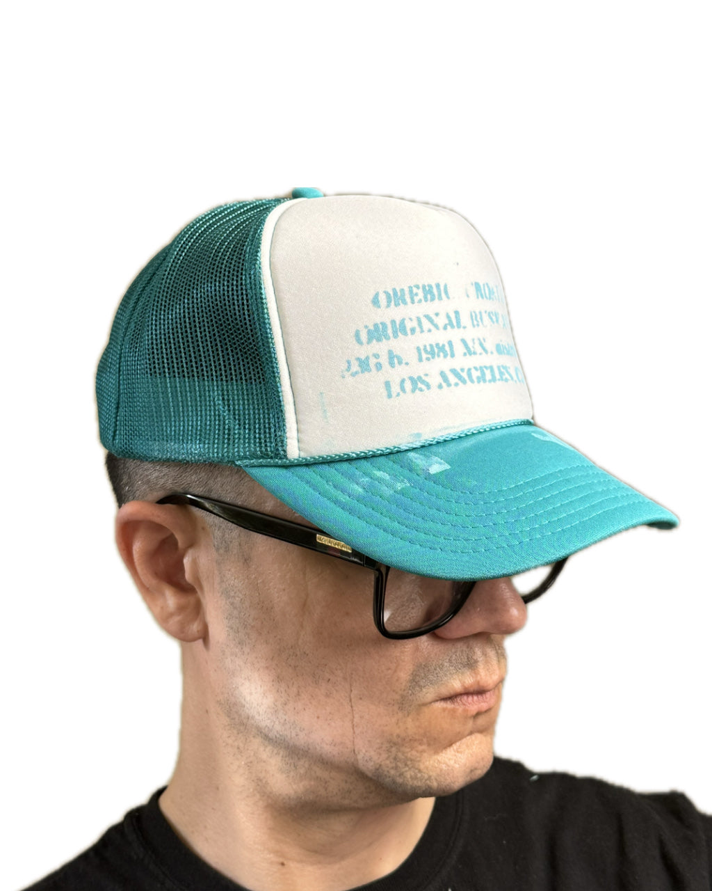 FULL TURQUOISE LOGO PAINT TRUCKER HAT (1/1)