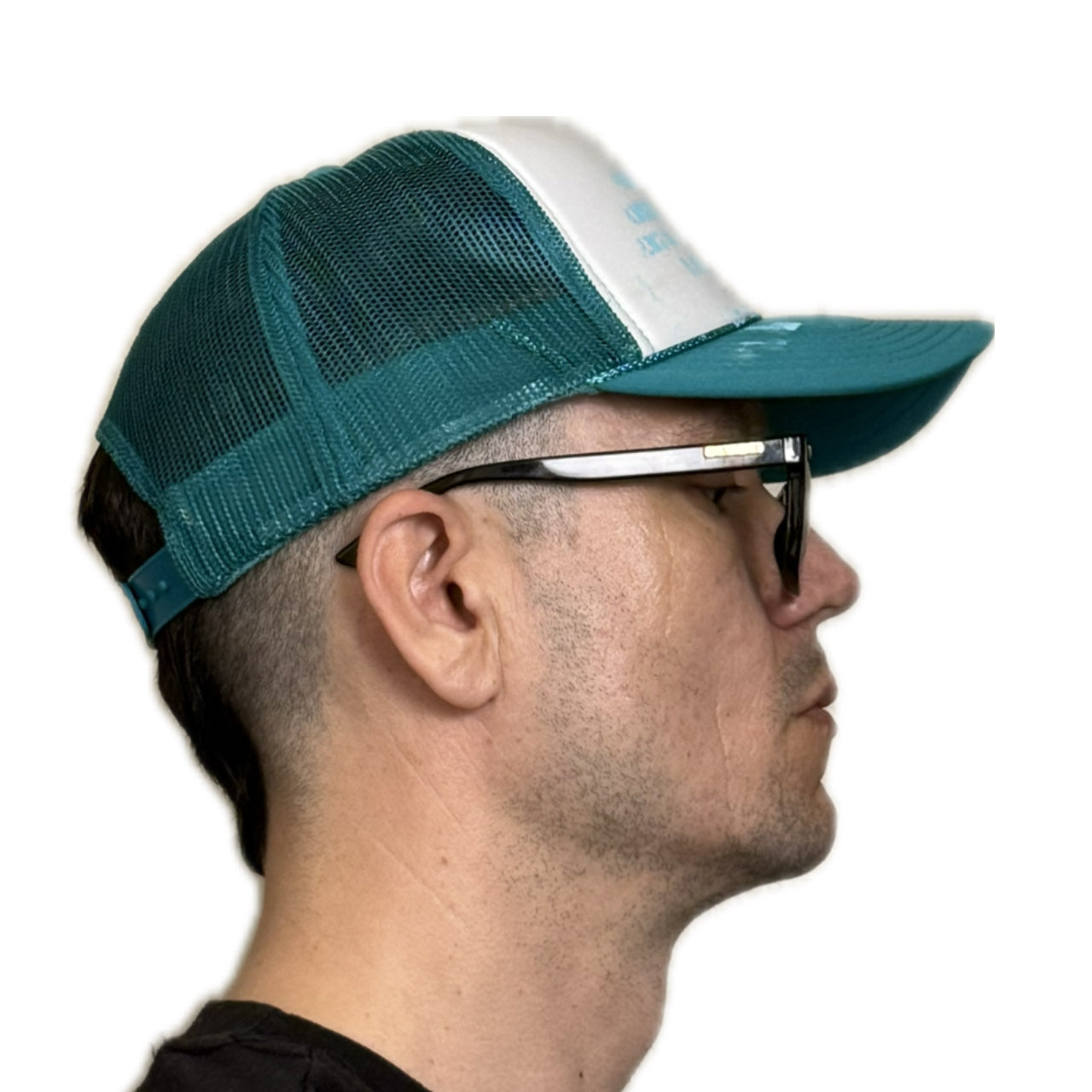FULL TURQUOISE LOGO PAINT TRUCKER HAT (1/1)