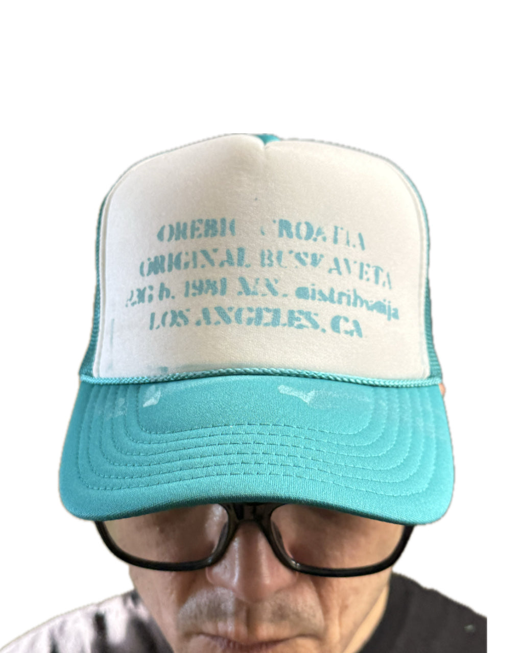 FULL TURQUOISE LOGO PAINT TRUCKER HAT (1/1)
