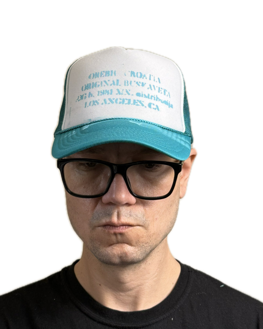 FULL TURQUOISE LOGO PAINT TRUCKER HAT (1/1)