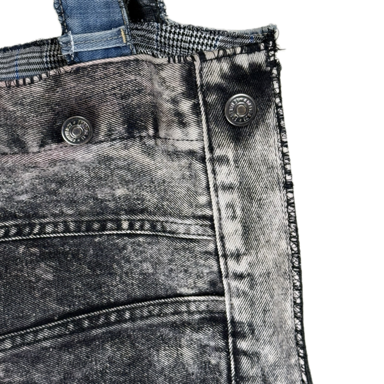 DENIM JACKET + JEANS SPLATTER LEATHER TOTE BAG NO.4 (1/1)