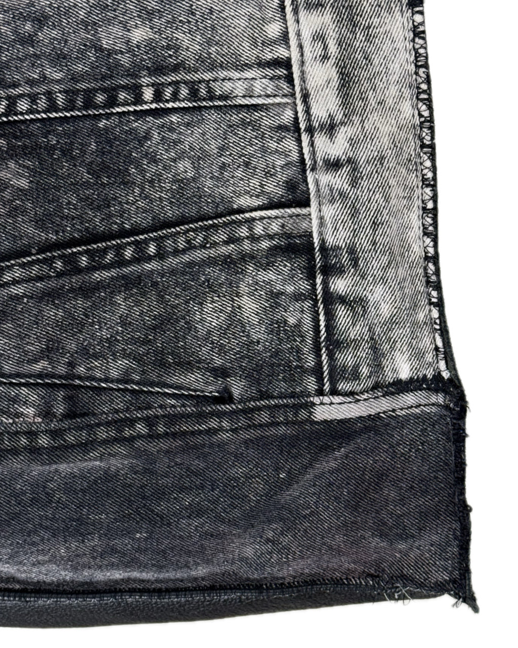 DENIM JACKET + JEANS SPLATTER LEATHER TOTE BAG NO.4 (1/1)