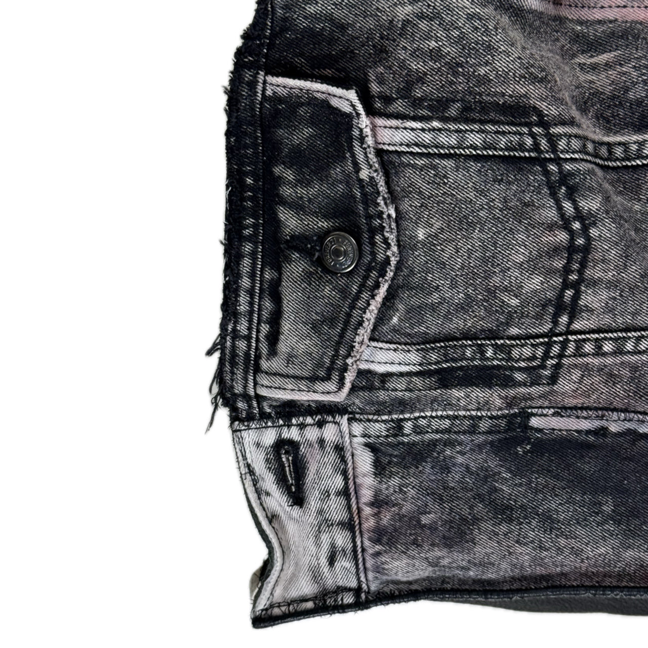 DENIM JACKET + JEANS SPLATTER LEATHER TOTE BAG NO.4 (1/1)