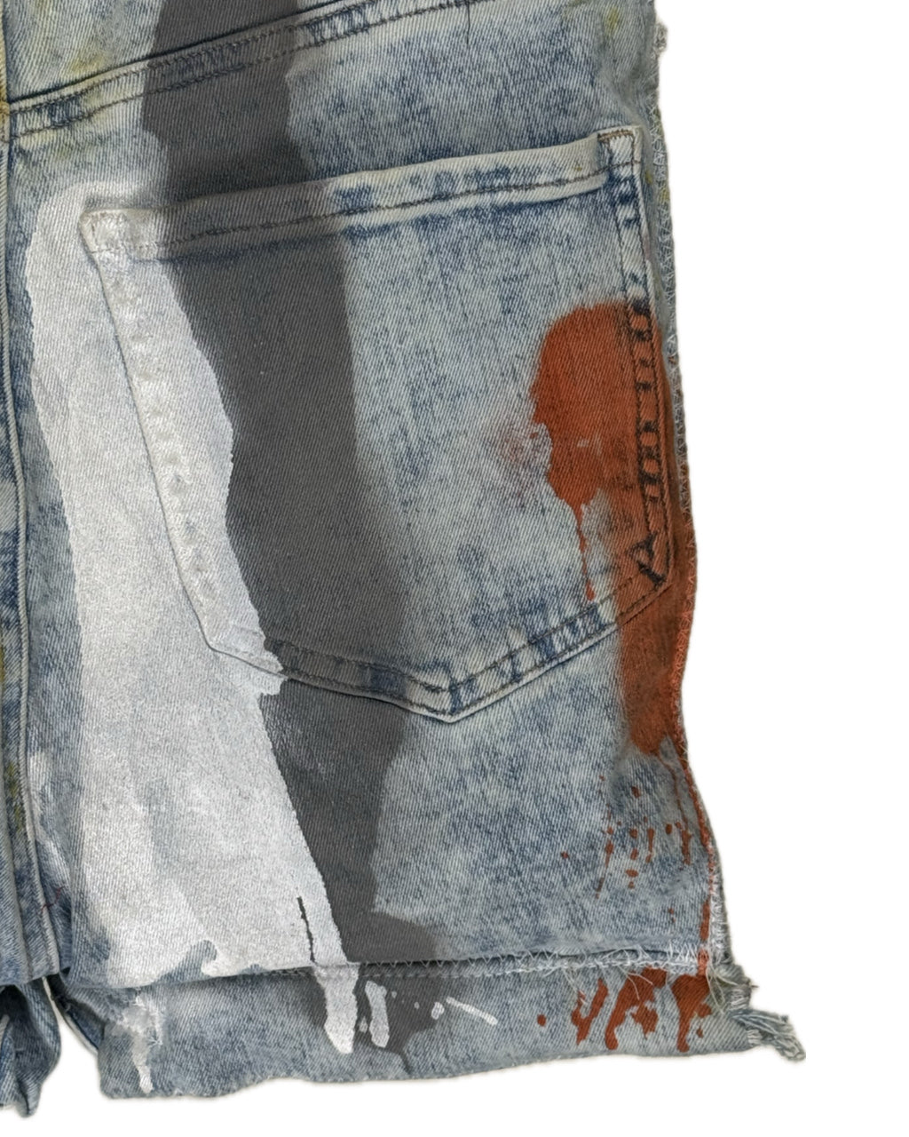 MULTICOLOR SPLATTER PAINT JEAN POCKET TOTE BAG NO.1 (1/1)