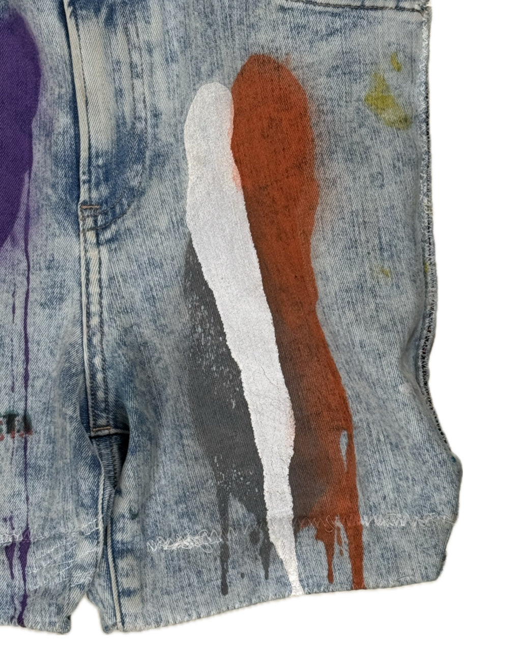 MULTICOLOR SPLATTER PAINT JEAN POCKET TOTE BAG NO.1 (1/1)
