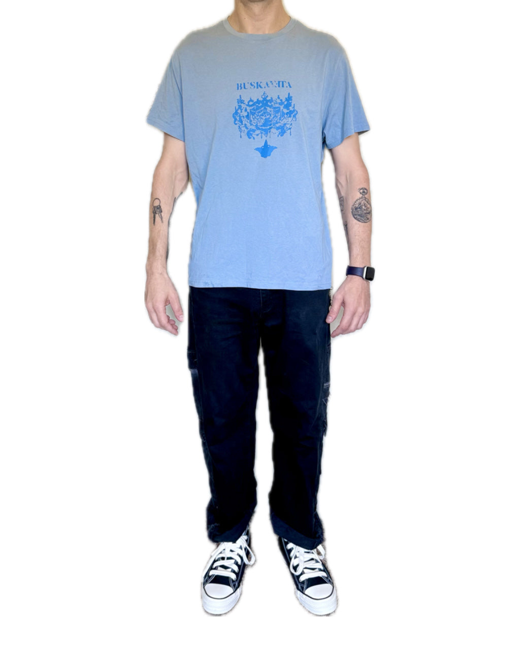 LIGHT BLUE GREEN ECHO TATTOO CHANDELIER T-SHIRT (1/1)