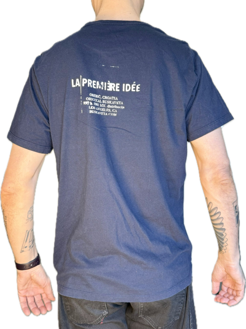 LA PREMIÈRE IDÉE ANGEL MUSE DARK BLUE POCKET T-SHIRT