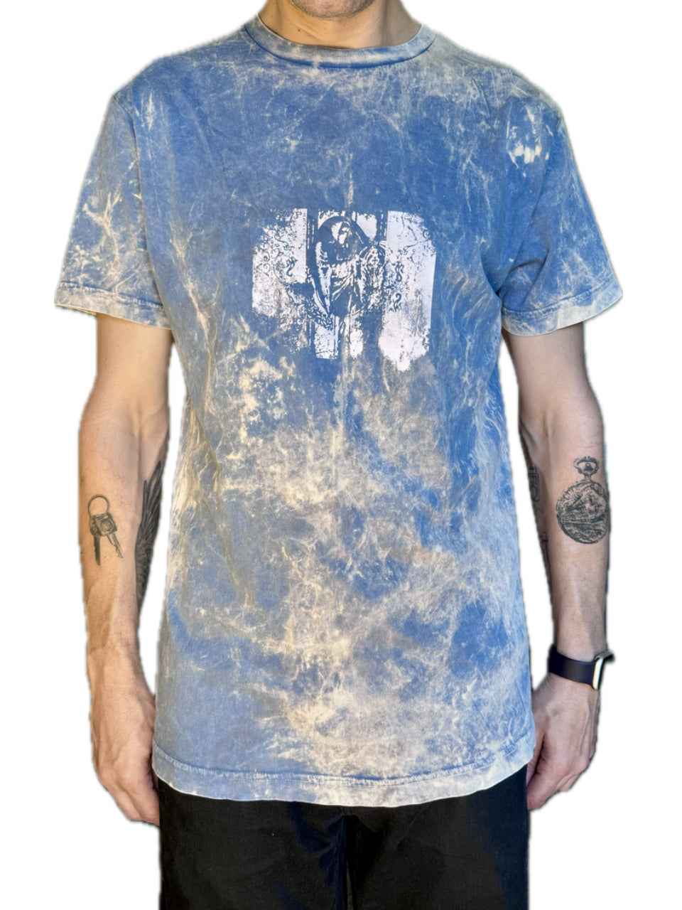LA PREMIÈRE IDÉE ANGEL MUSE TRIPLE ACID WASH LIGHT BLUE T-SHIRT