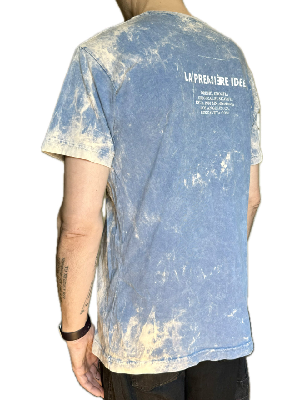 LA PREMIÈRE IDÉE ANGEL MUSE TRIPLE ACID WASH LIGHT BLUE T-SHIRT