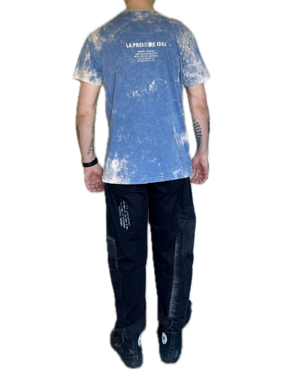 LA PREMIÈRE IDÉE ANGEL MUSE TRIPLE ACID WASH LIGHT BLUE T-SHIRT