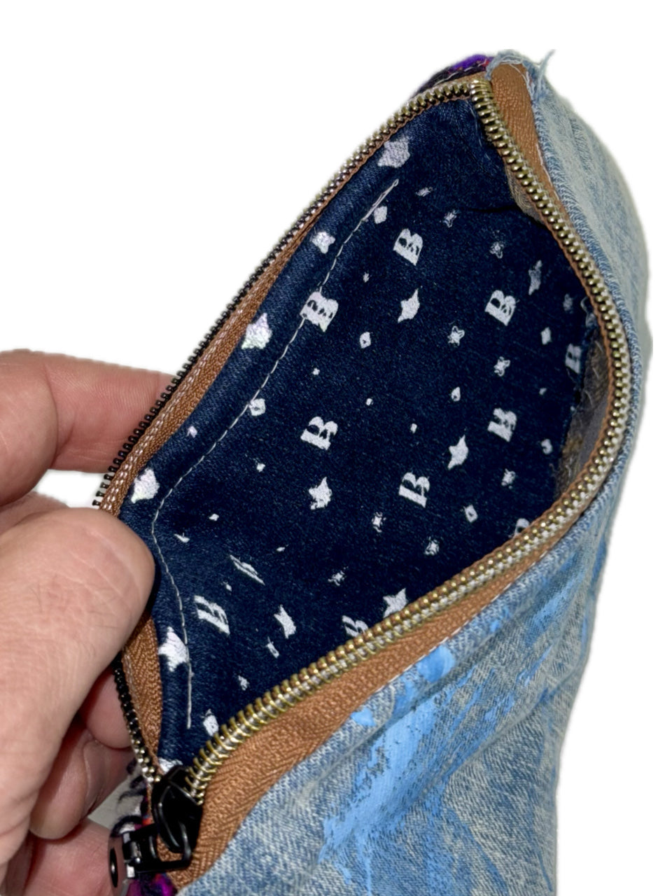 DENIM MULTI-COLOR STAR MONOGRAM WALLET (1/1)
