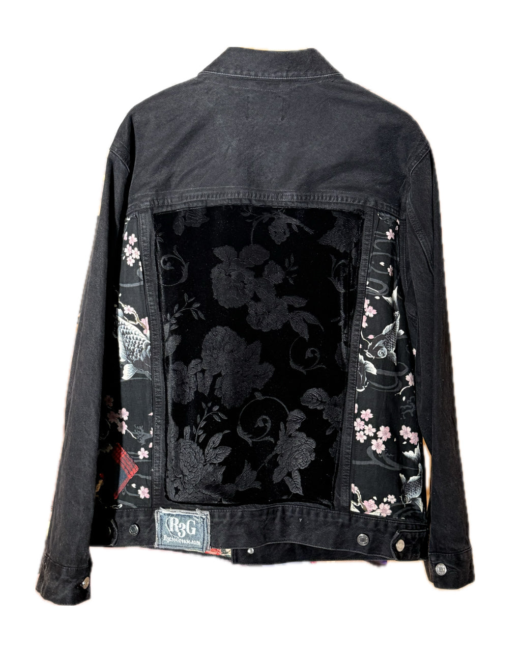 KOI FISH MURDER BLACK ROSES TRUCKER JACKET (1/1)