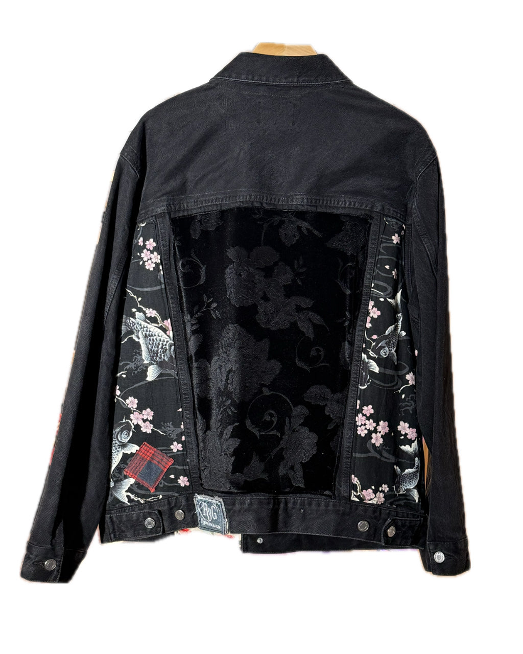 KOI FISH MURDER BLACK ROSES TRUCKER JACKET (1/1)
