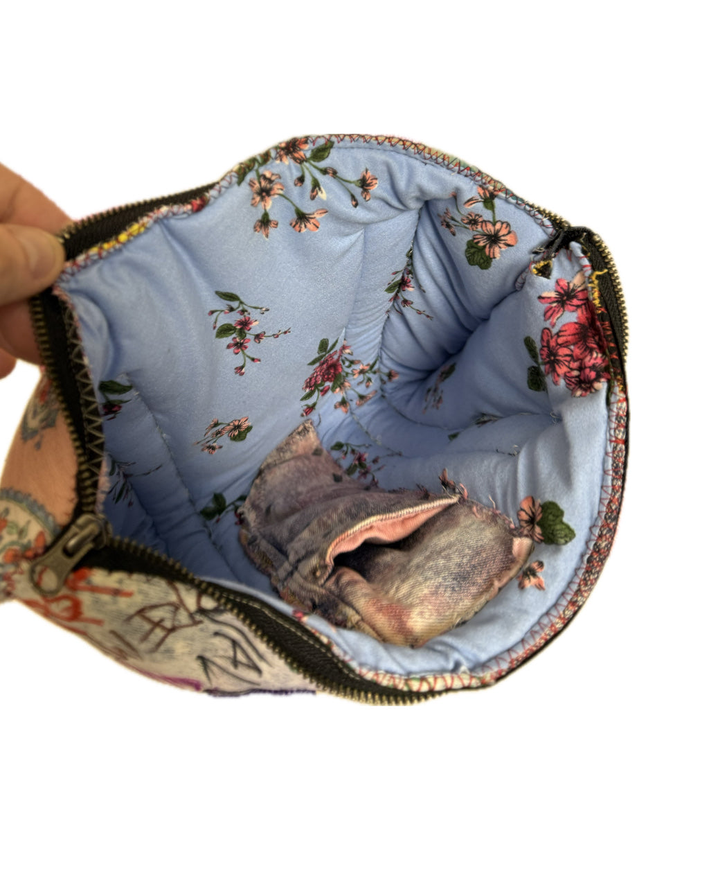 SMALL ACID WASH PLAID PATCH MULTICOLOR TOTE BAG (1/1)