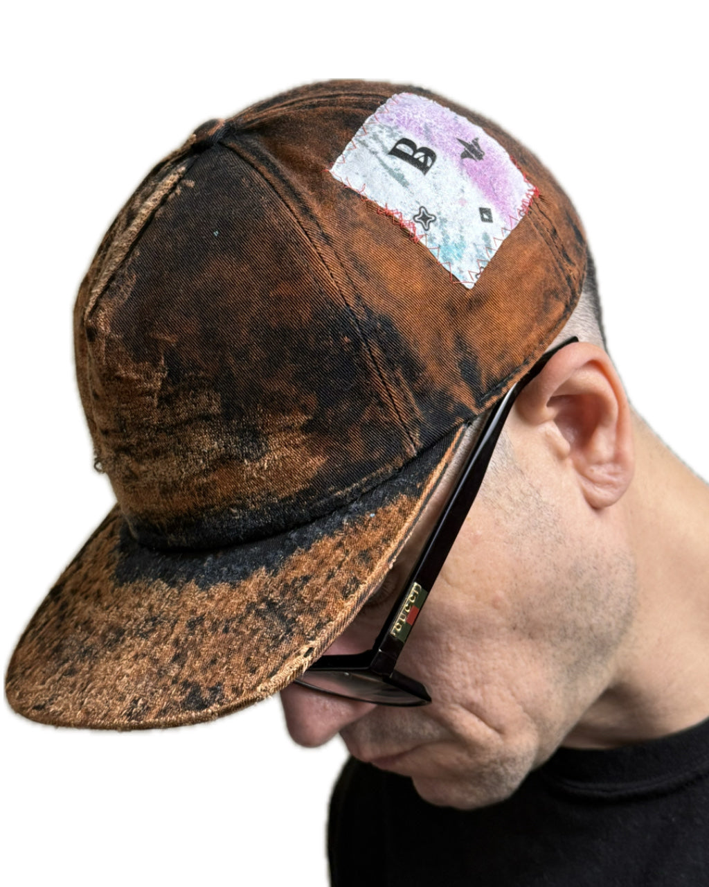 TOTAL DISTRESSED ACID WASHED MONOGRAM SNAPBACK HAT (1/1)