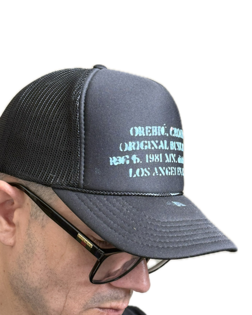 TURQUOISE MONOGRAM SNAPBACK TRUCKER HAT (1/1)